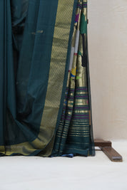 Dark Green Cotton Paithani Saree - SRDGCPS567