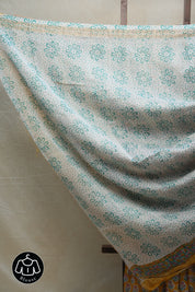 Yellow HBP Cotton Silk Saree With Maheshwari Border - SRYCSS1213