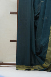 Dark Green Cotton Paithani Saree - SRDGCPS567