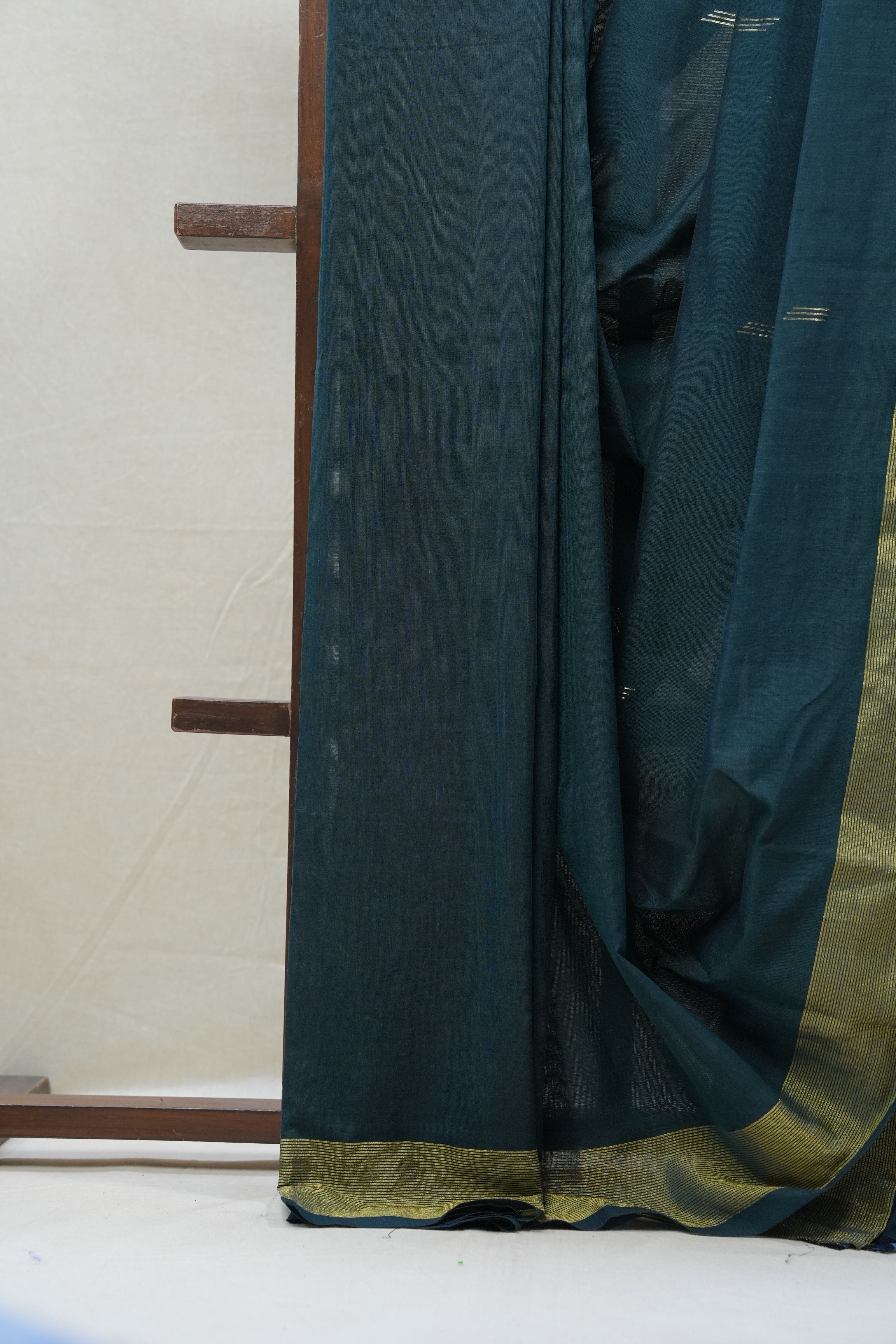 Dark Green Cotton Paithani Saree - SRDGCPS567