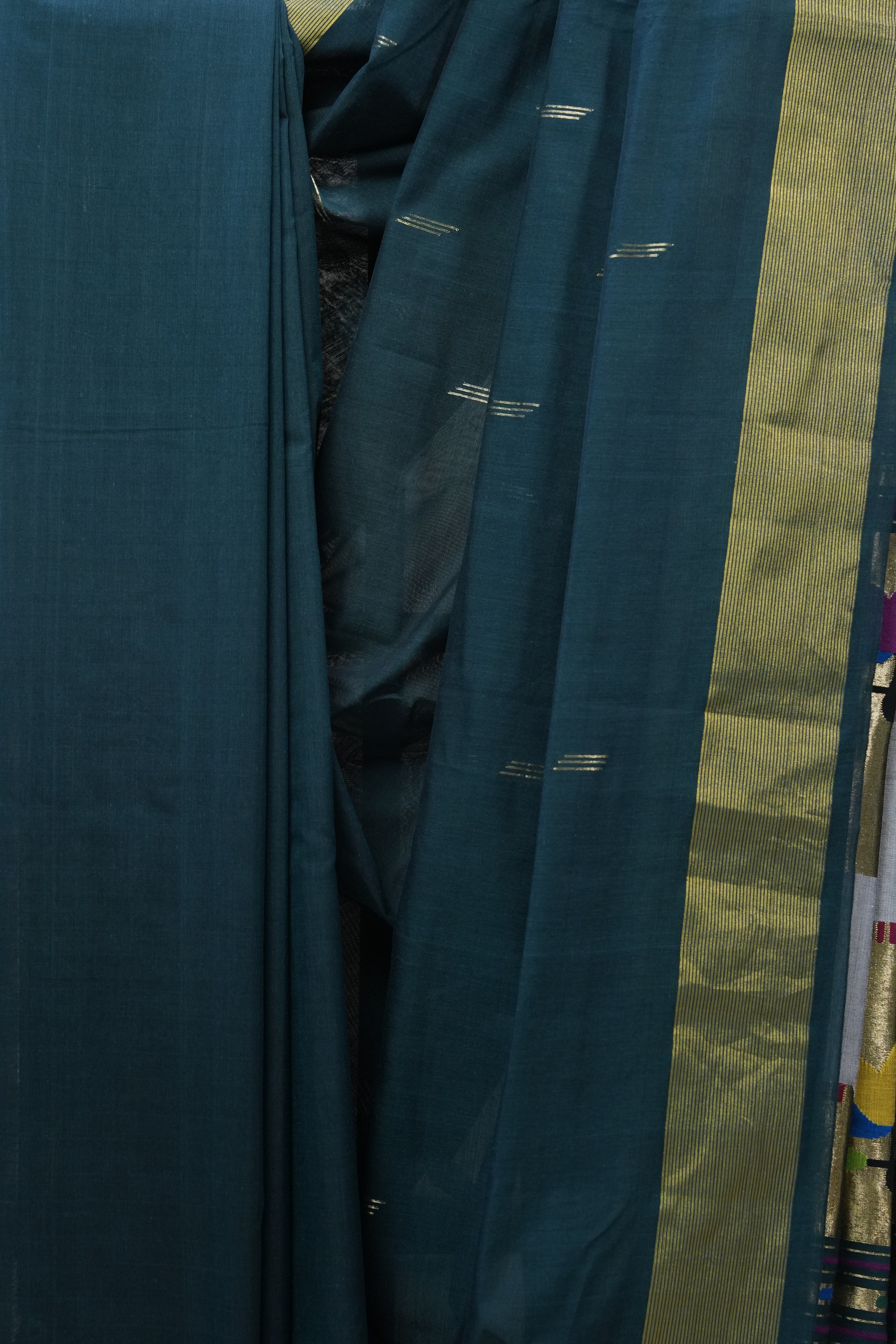 Dark Green Cotton Paithani Saree - SRDGCPS567