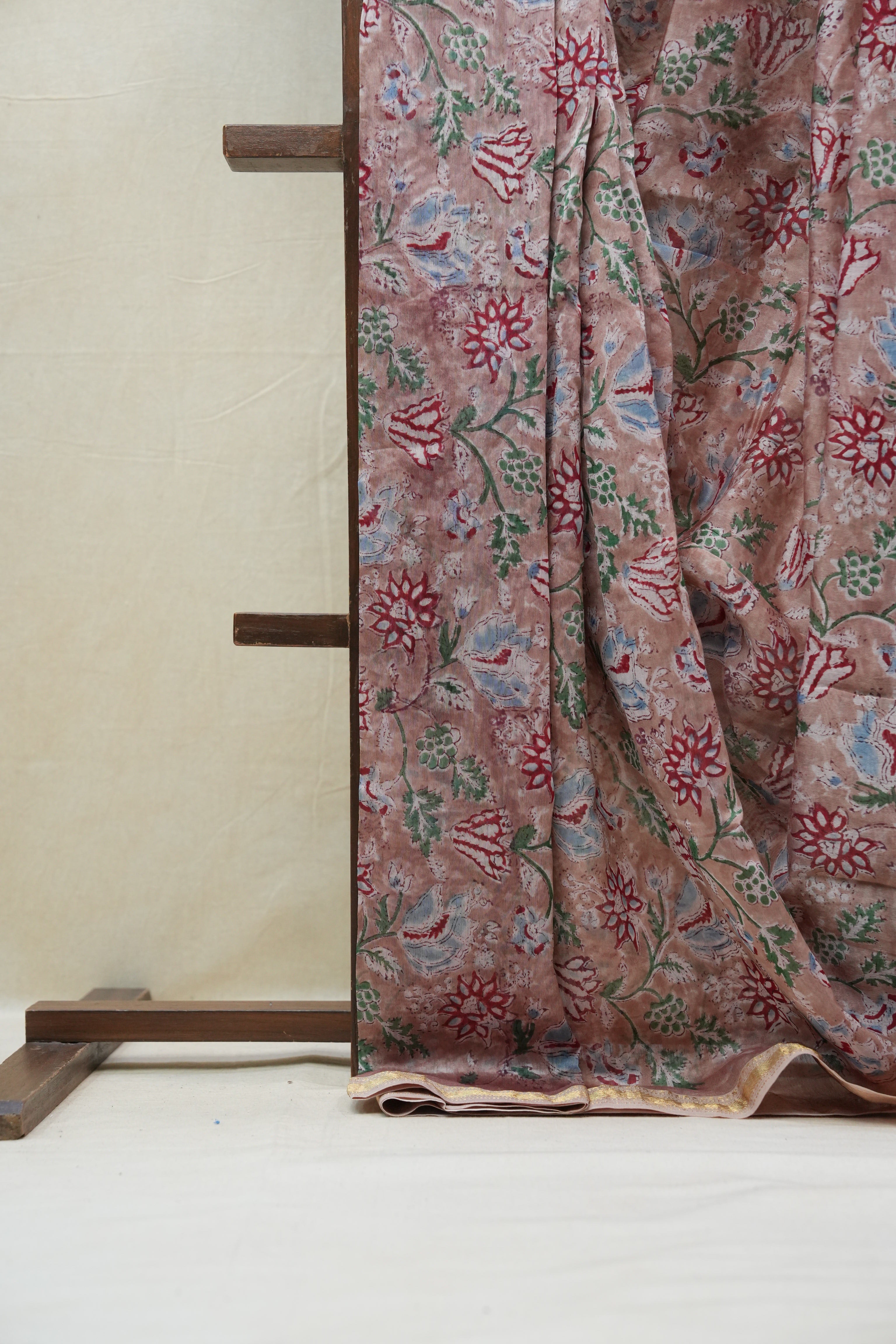 Brown HBP Cotton Silk Saree With Maheshwari Border - SRBCSS1198