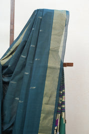 Dark Green Cotton Paithani Saree - SRDGCPS567