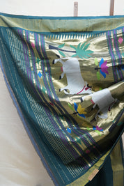 Dark Green Cotton Paithani Saree - SRDGCPS567