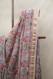 Brown HBP Cotton Silk Saree With Maheshwari Border - SRBCSS1198