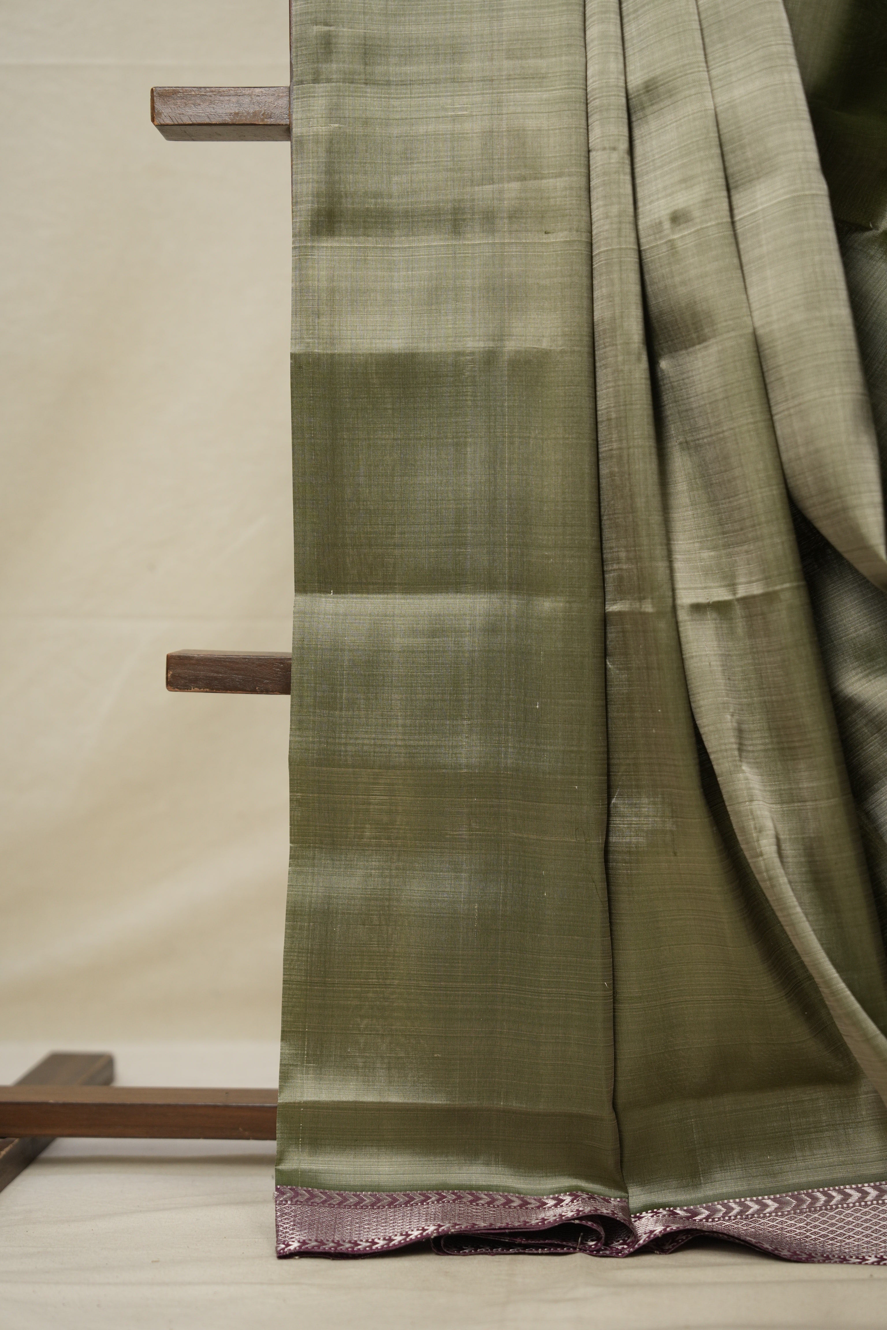 Sage Green Mangalgiri Silk Saree - SRSGMSS005