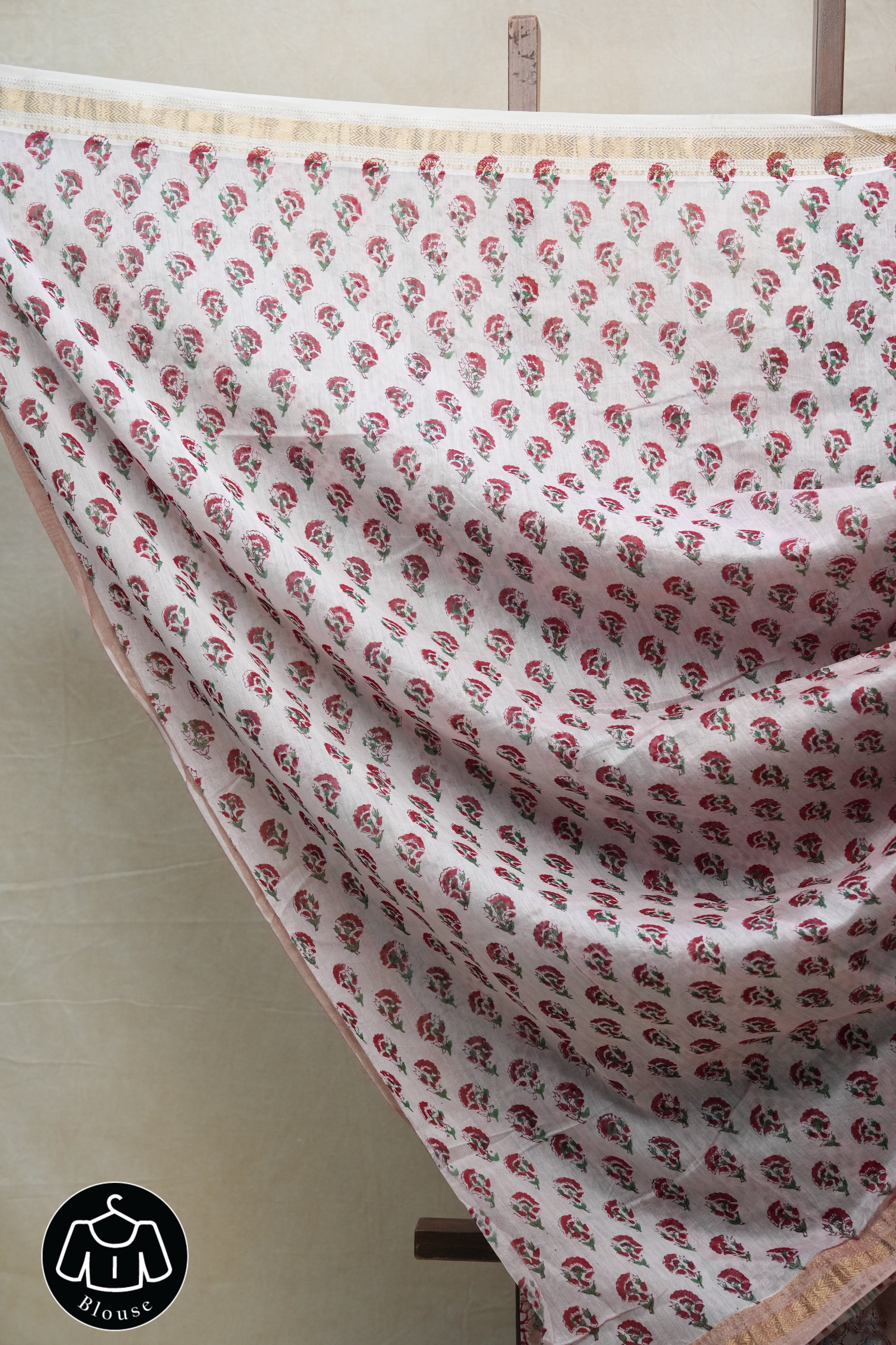 Brown HBP Cotton Silk Saree With Maheshwari Border - SRBCSS1198