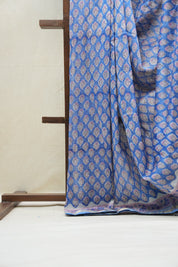 Blue HBP Cotton Silk Saree With Maheshwari Border - SRBCSS1203