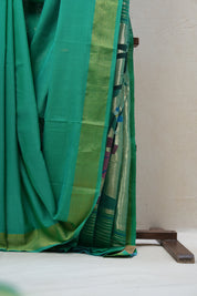 Green Cotton Paithani Saree - SRGCPS570