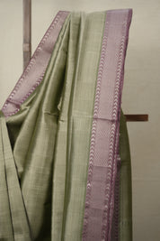 Sage Green Mangalgiri Silk Saree - SRSGMSS005