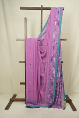 Purple Bengal Mul Cotton Saree - SRPBMCS092