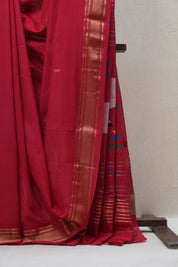 Red Cotton Paithani Saree - SRRCPS571