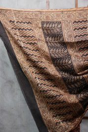 Black HBP Chanderi Cotton Silk Saree With Chanderi Border - SRBCS1129