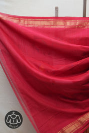 Red Cotton Paithani Saree - SRRCPS571