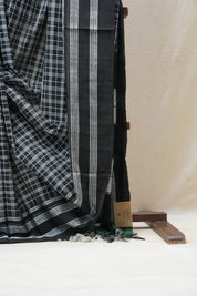 Black Cotton Ilkal Saree  - SRBCIS592