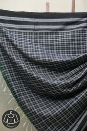 Black Cotton Ilkal Saree  - SRBCIS592