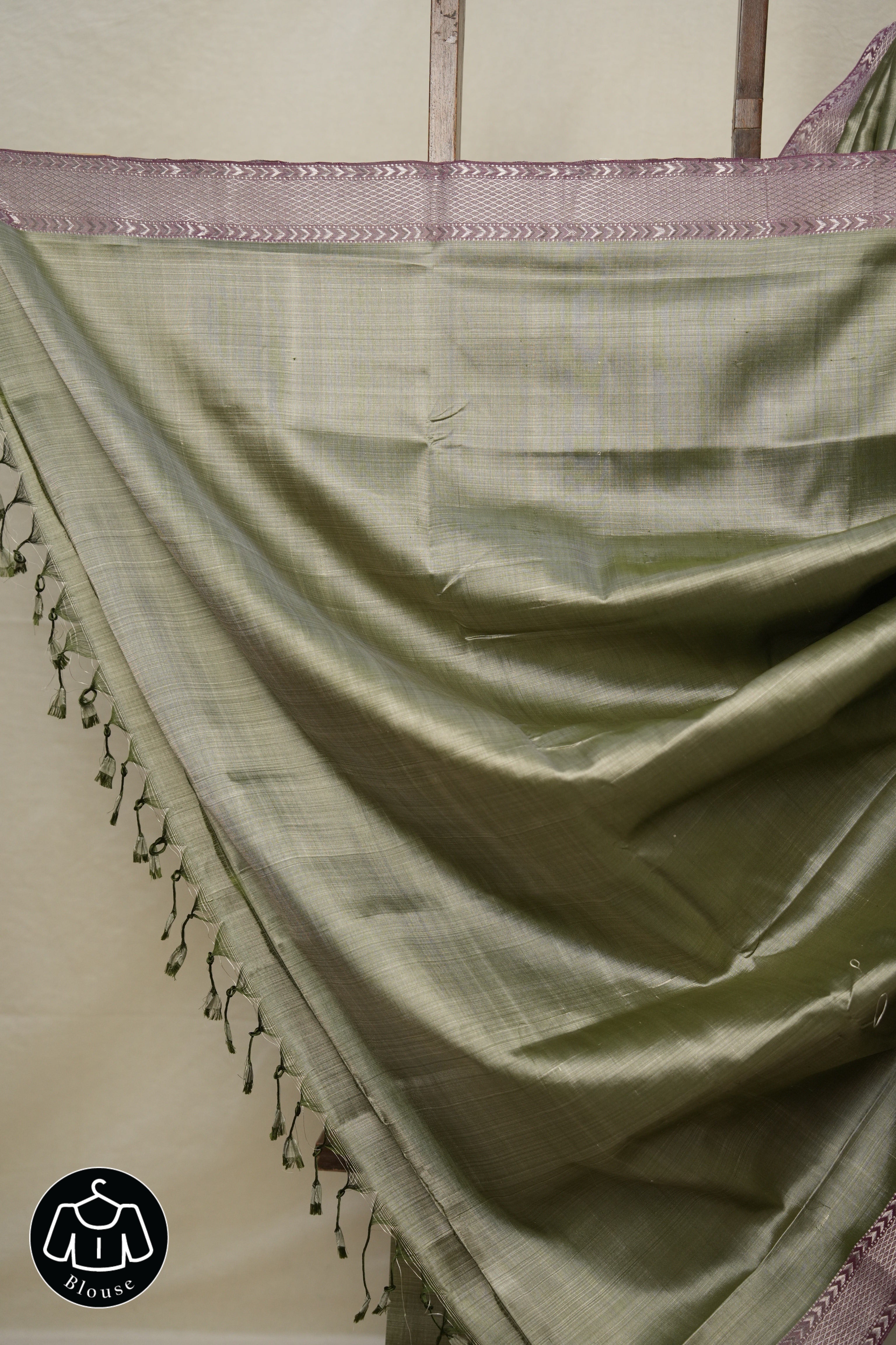 Sage Green Mangalgiri Silk Saree - SRSGMSS005