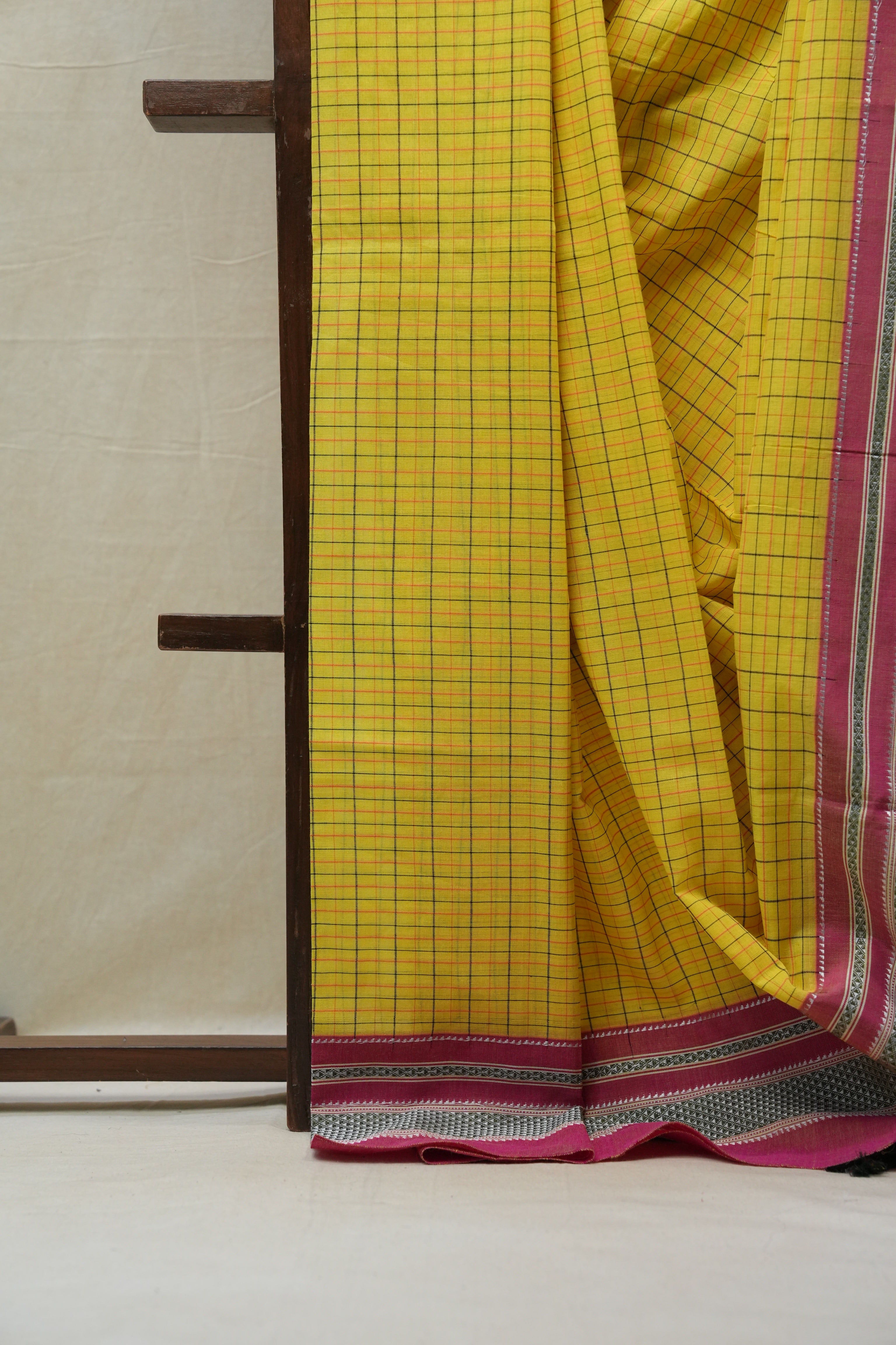 Yellow Cotton Ilkal Saree  - SRYCIS595
