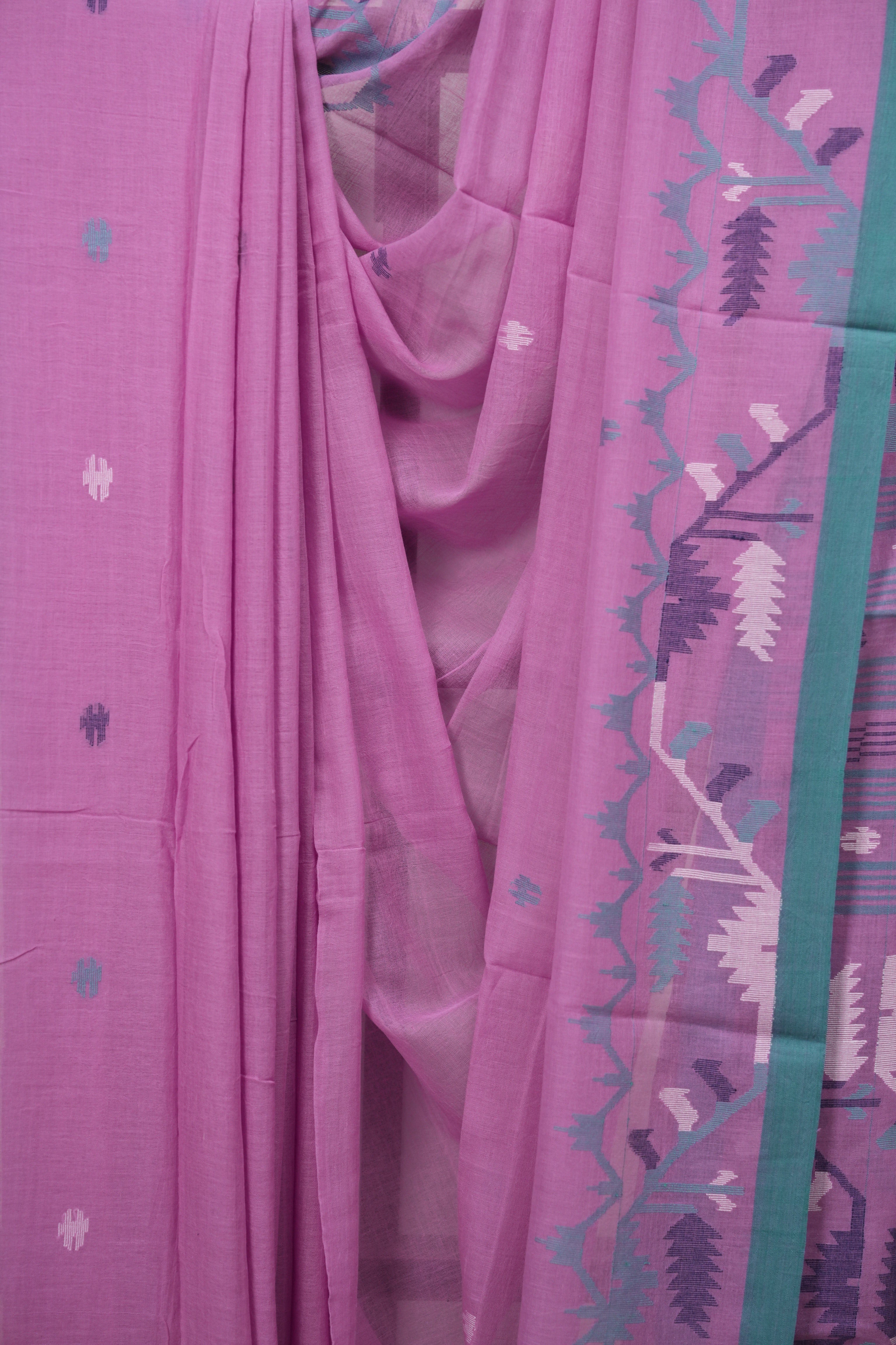 Purple Bengal Mul Cotton Saree - SRPBMCS092