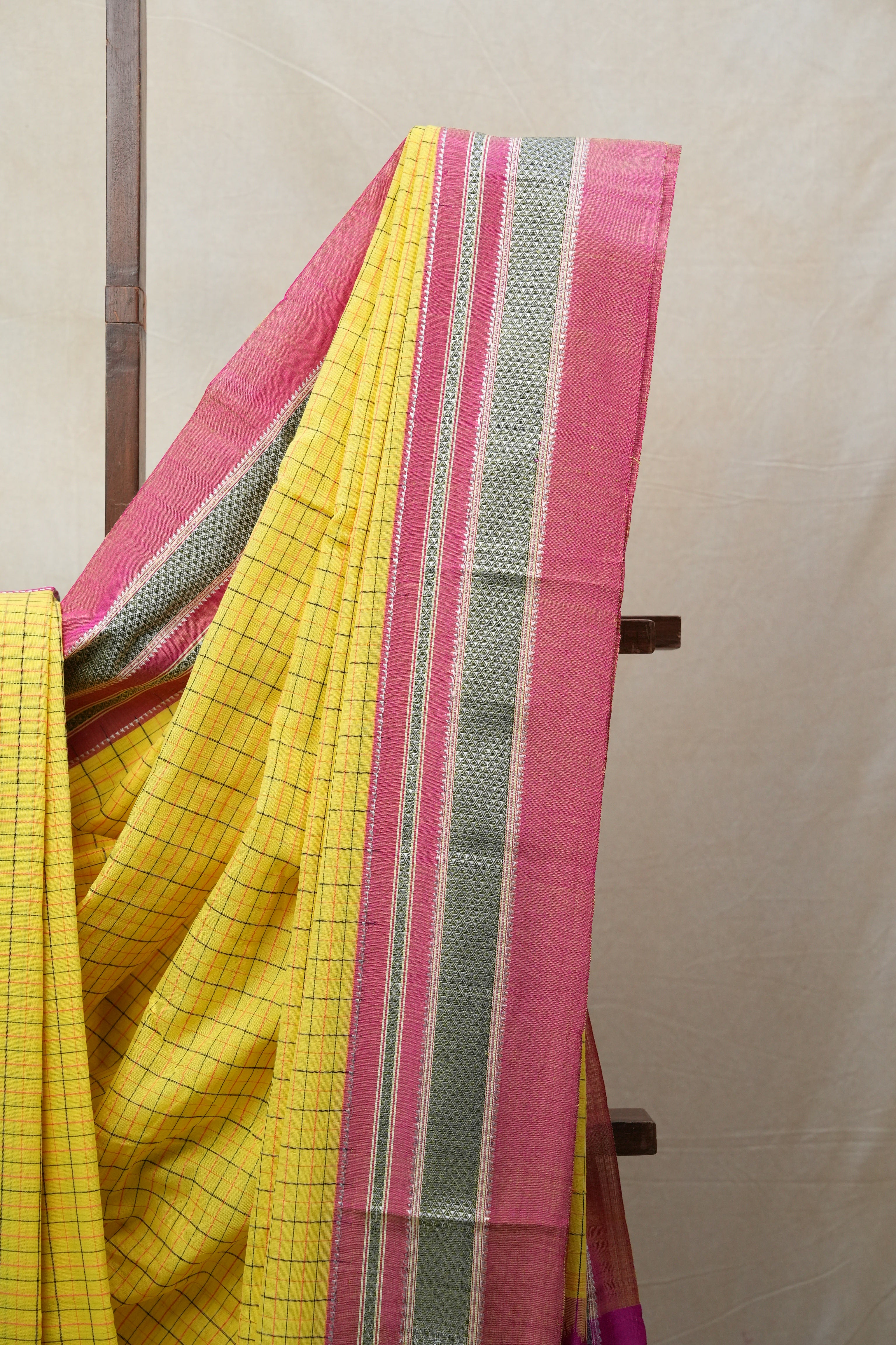 Yellow Cotton Ilkal Saree  - SRYCIS595