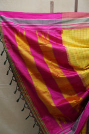 Yellow Cotton Ilkal Saree  - SRYCIS595