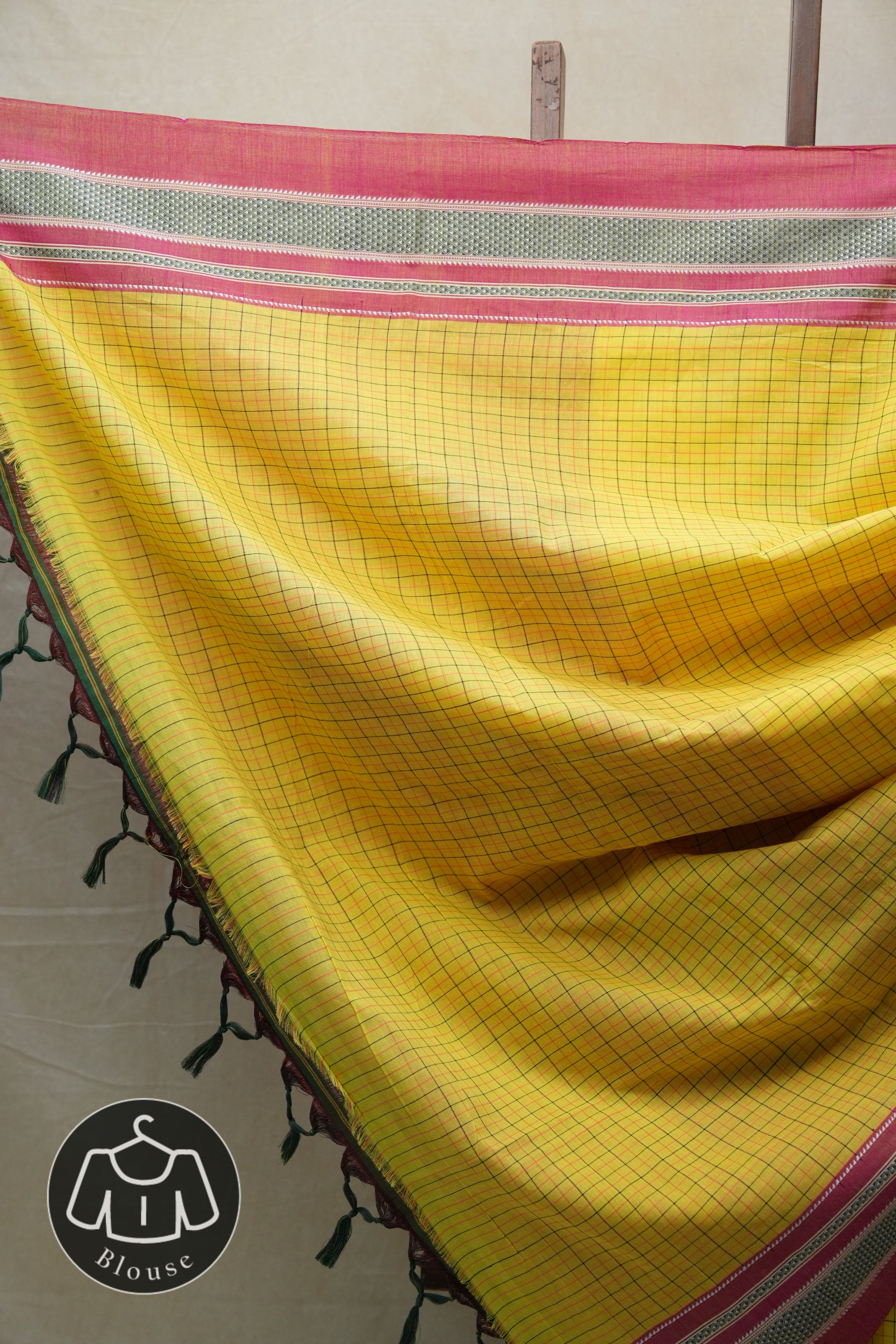 Yellow Cotton Ilkal Saree  - SRYCIS595