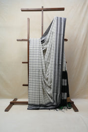 White Cotton Ilkal Saree  - SRWCIS589
