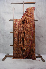 Maroon HBP Chanderi Cotton Silk Saree With Chanderi Border - SRMCS1110