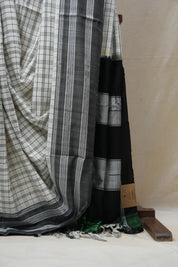 White Cotton Ilkal Saree  - SRWCIS589