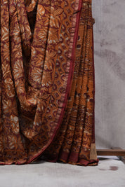 Maroon HBP Chanderi Cotton Silk Saree With Chanderi Border - SRMCS1110