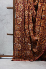 Maroon HBP Chanderi Cotton Silk Saree With Chanderi Border - SRMCS1110