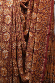 Maroon HBP Chanderi Cotton Silk Saree With Chanderi Border - SRMCS1110