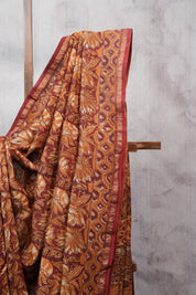 Maroon HBP Chanderi Cotton Silk Saree With Chanderi Border - SRMCS1110