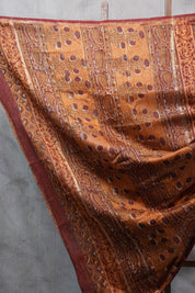 Maroon HBP Chanderi Cotton Silk Saree With Chanderi Border - SRMCS1110