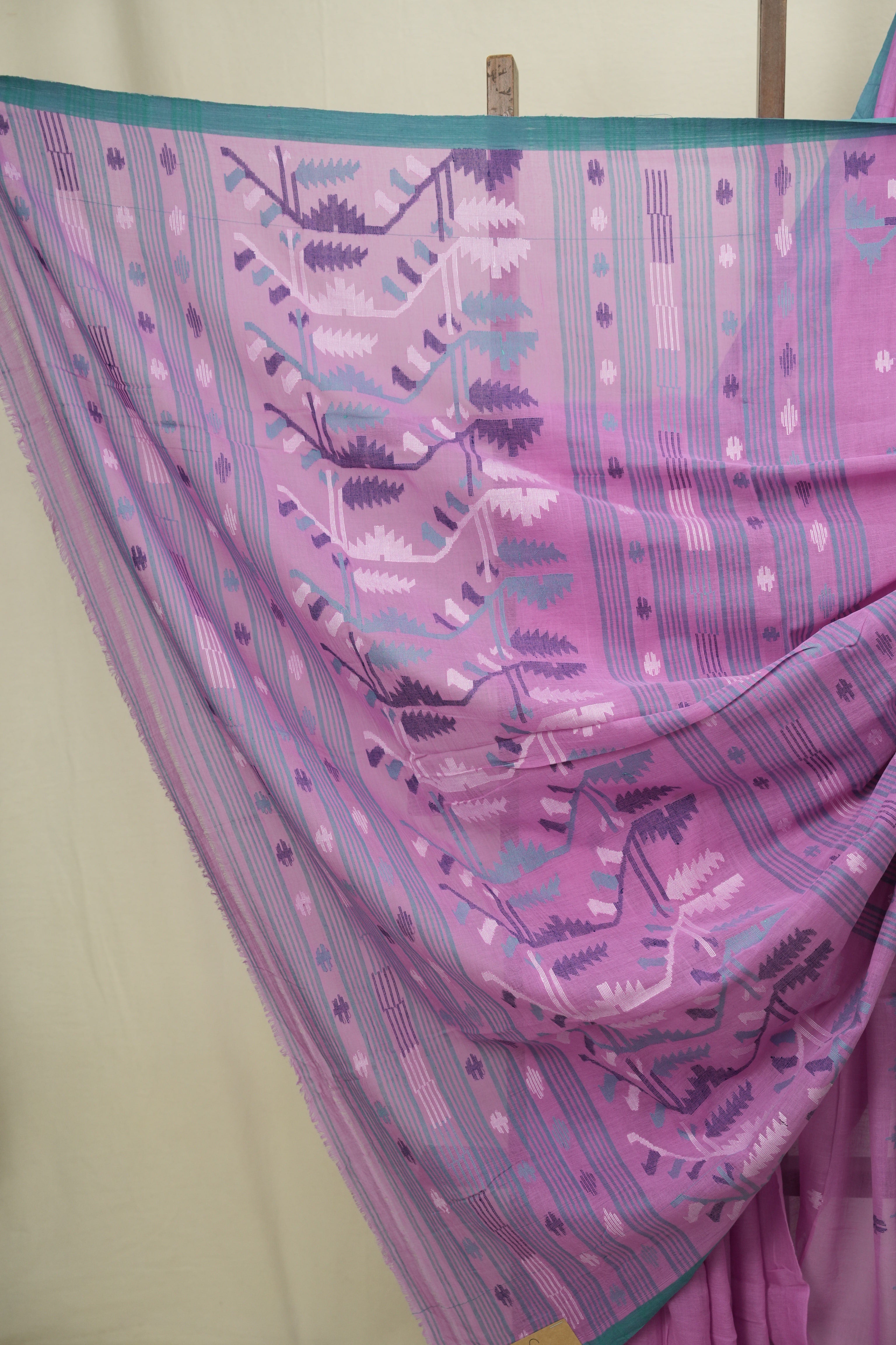 Purple Bengal Mul Cotton Saree - SRPBMCS092