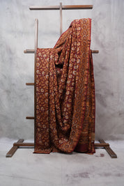 Maroon HBP Chanderi Cotton Silk Saree With Chanderi Border - SRMCS1132