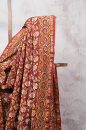 Maroon HBP Chanderi Cotton Silk Saree With Chanderi Border - SRMCS1132