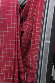 Maroon Cotton Ilkal Saree  - SRMCIS591