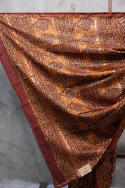 Maroon HBP Chanderi Cotton Silk Saree With Chanderi Border - SRMCS1132