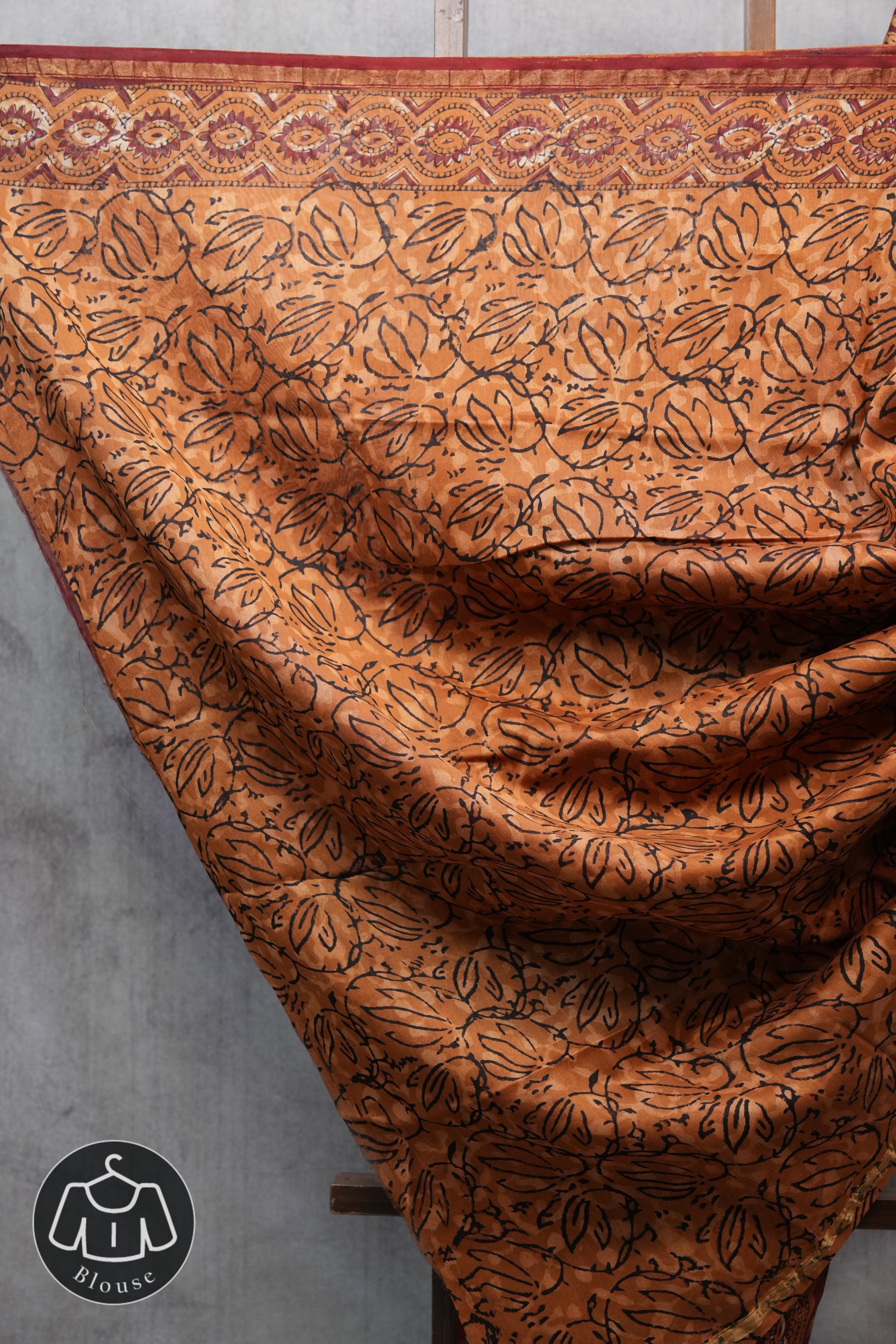 Maroon HBP Chanderi Cotton Silk Saree With Chanderi Border - SRMCS1132