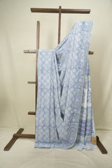 Grey HBP Cotton Saree - SRGCS3714