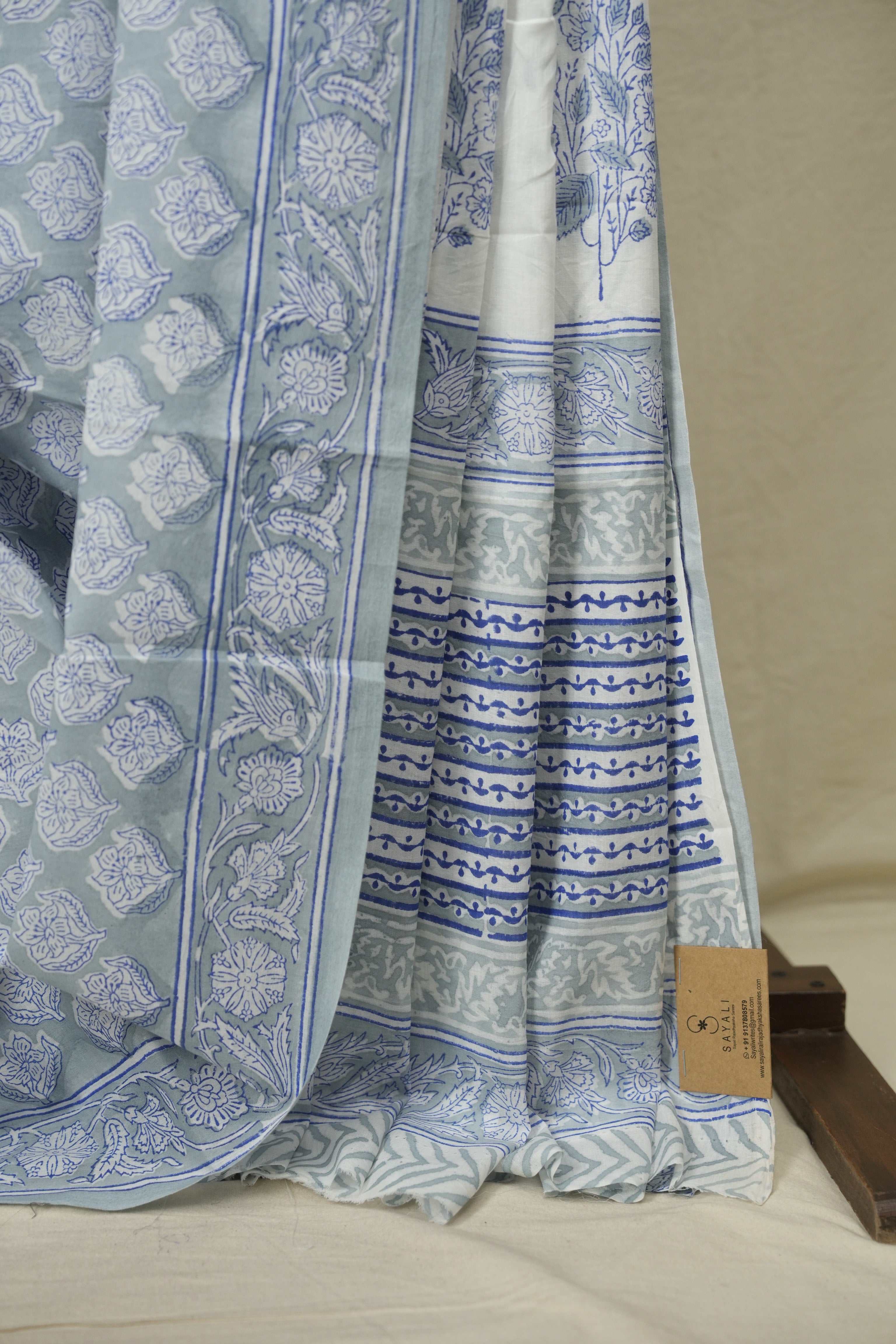 Grey HBP Cotton Saree - SRGCS3714