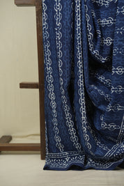 Indigo HBP Cotton Saree - SRICS3581