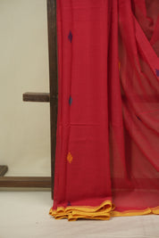 Red Bengal Mul Cotton Saree - SRRBMCS091