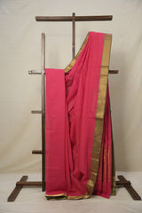 Pink Cotton Mangalgiri Saree - SRPCMS30