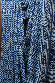 Indigo HBP Chanderi Cotton Silk Saree With Chanderi Border - SRICS1124