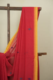 Red Bengal Mul Cotton Saree - SRRBMCS091