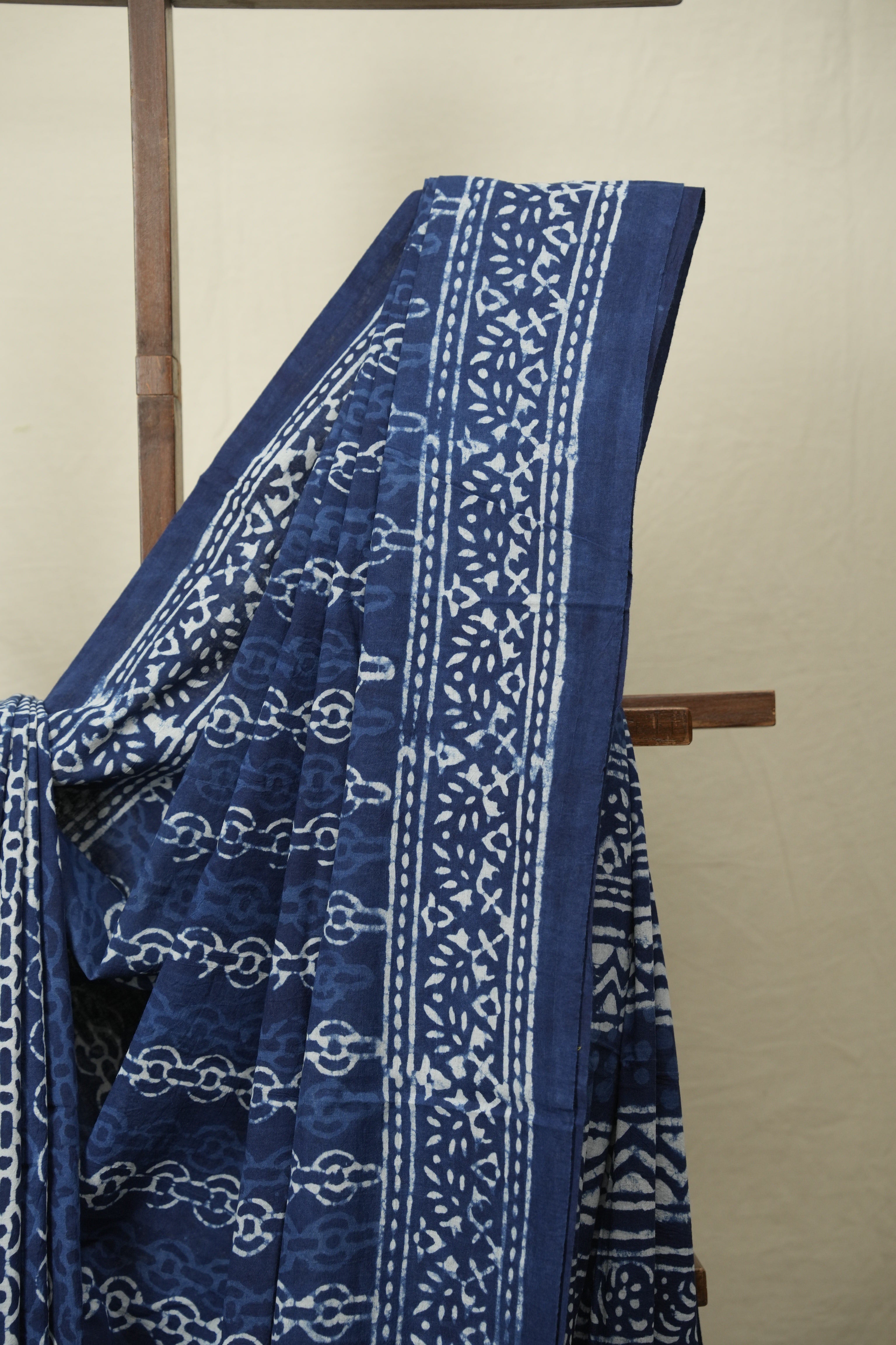 Indigo HBP Cotton Saree - SRICS3581