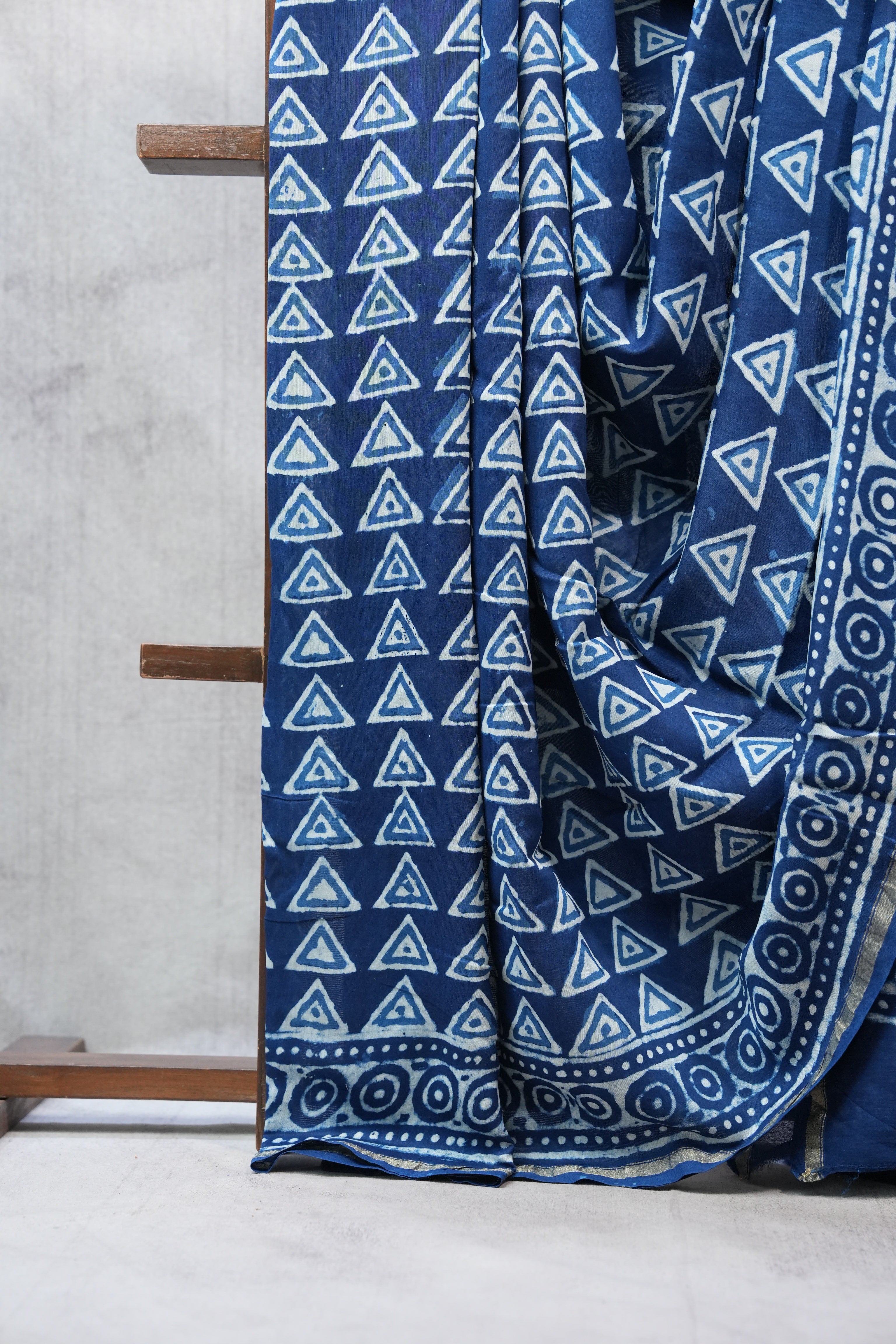 Dark Blue HBP Chanderi Cotton Silk Saree With Chanderi Border - SRDBCS1148