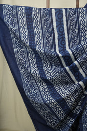 Indigo HBP Cotton Saree - SRICS3581